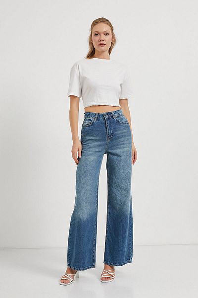 Arma Life Armalife 2403 High Waist Wide Leg Denim Women's Trousers