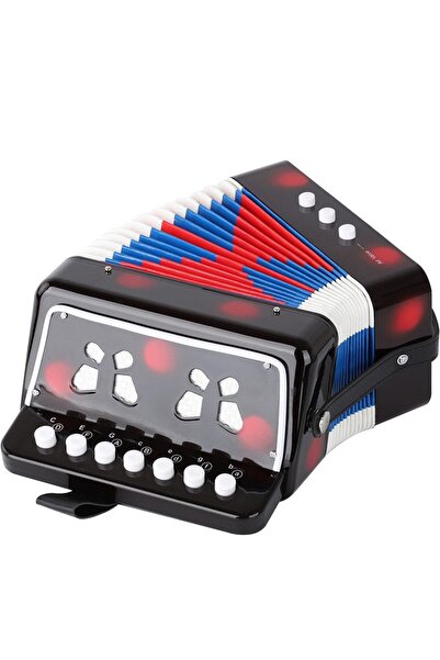 Flippy Acordeon pentru copii, Flippy, acordeon de jucărie pentru educație timpurie, 7 butoane, 2 bas, instrument muzical