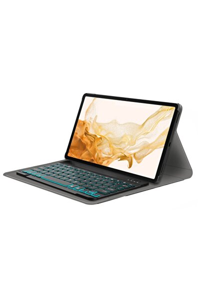 Flo Protective Case with Keyboard for Samsung Galaxy Tab S8 Plus, A54, Silicon Flex, Deep Dark