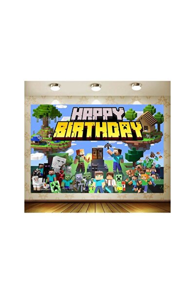 PROMISEBACKDROP2 Minecraft ,Doğumgünü Okul etkinlik,Fotoğraf Çekimi, Kumaş Ar...