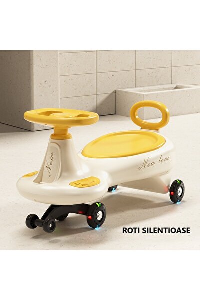 Flippy Ride-on Car, 1-8 years, 360° Steering, Anti-Tip, Silent Wheels, Push, Bluetooth, 66 x 32 x 3
