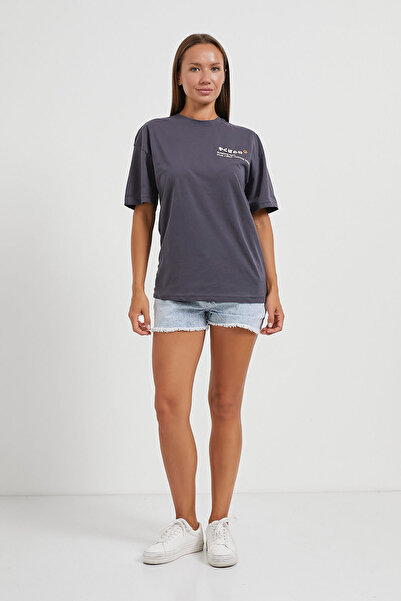 Arma Life Women's Cat Back Print Summer Smoked Oversize T-Shirt