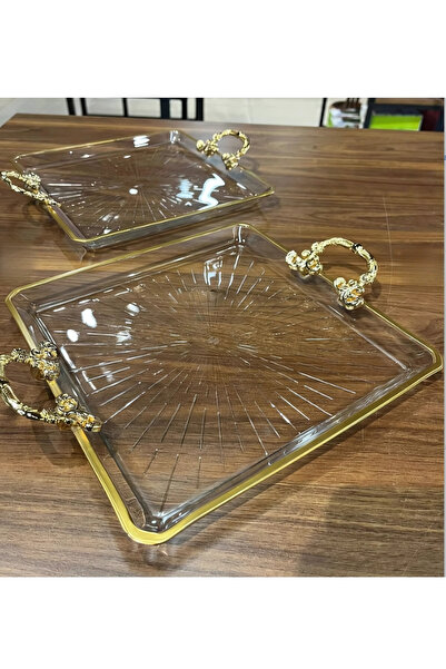 Elta Collection باشباشة طقم تقديم مربع بمقبضين - تقديم - طقم أطباق مادلين