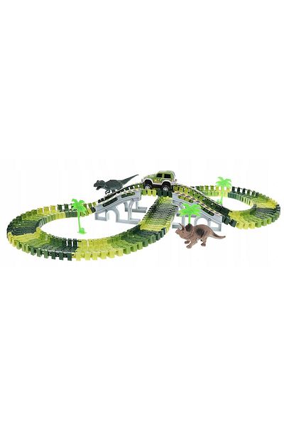 İSP Dinosaur Park Circuit Set "Dino Race Park", Jeep, Figurines, Park Accessories, Track, 153 elements, 2