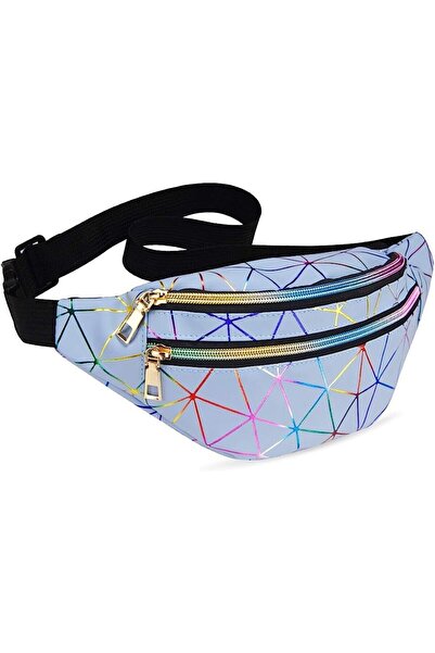 dalip Waterproof Waist Bag with Triangle Design, Silver