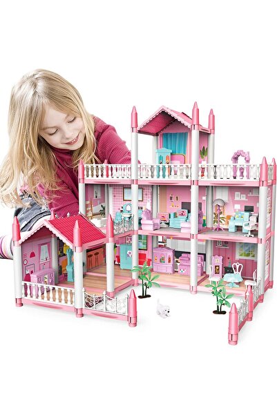 İSP Casuta de papusi "Likesmart Beautiful Home", piese mobilier, catel, curte...