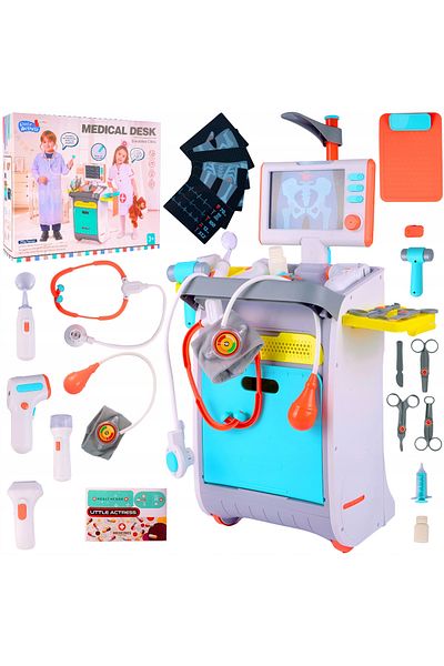 LikeSmart Set de Joaca pentru Copii ISP "Likesmart Medical Desk", Lumini si sunete, stetoscop, termometru, ser