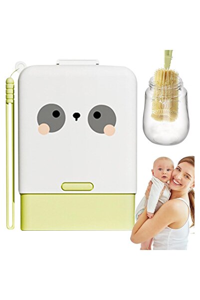 Flippy Σετ πλυντηρίου/στεγνωτηρίου μπιμπερό, Flippy, φορητό, βουρτσάκια σιλικόνης, πιπίλες, μπουκάλια, καλαμάκια, πράσινο