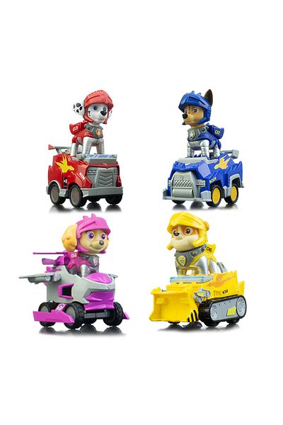 choice2 4 cars-bagged Paw Patrol Building Blocks Toys Rescue Knight Series Pullback Car Watchtower Rescue Ba
