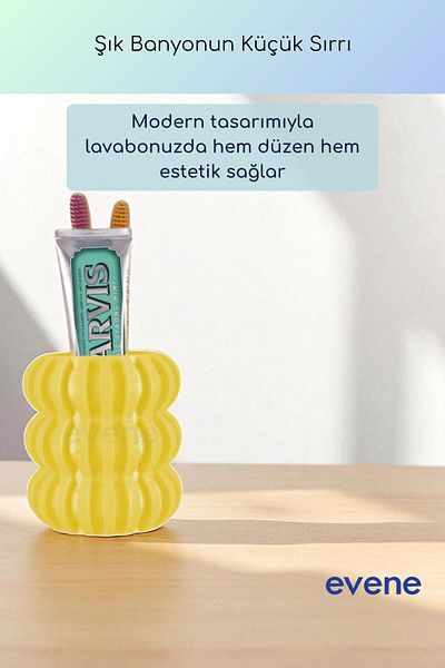 Evene Θήκη οδοντόβουρτσας Βάση οδοντόβουρτσας Βάση οδοντόβουρτσας Ανοιχτό κίτρινο χρώμα Μοντέλο 75