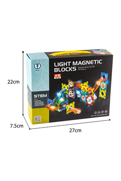 İSP Educational and Creative Magnetic Luminous Set, with 49 Pieces, Ball Track, "LikeSmart Light Magnetic World"