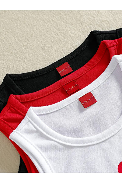 c.c.l. coccolin kids baby clup Κοριτσίστικη μπλούζα 3 συσκευασιών με στάμπα καρδιάς Βαμβακερή χτενισμένη βαμβακερή