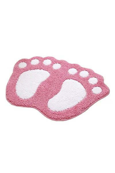 dalip Bathroom Foot Mat, Super-Absorbent, 40x60cm, White-Pink