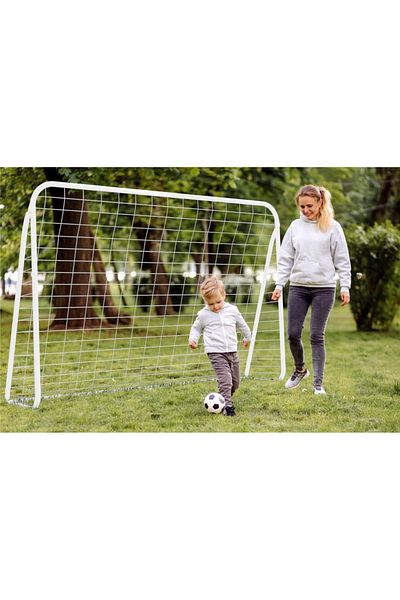 SERSIMO Poarta de fotbal pentru copii, 213x152x75 cm, alb – otel durabil, usor de asamblat
