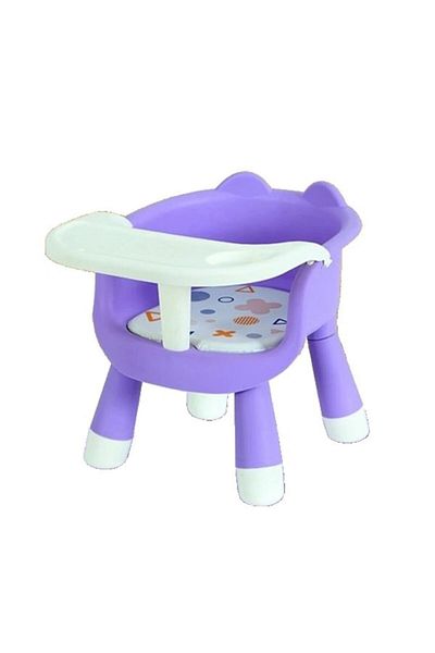 Camy Scaun înalt pentru copii, 2 în 1, tavă detașabilă, spătar ergonomic, +6 luni, înălțime 36 cm, violet