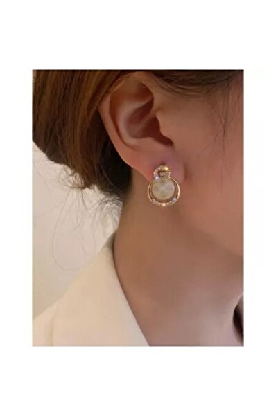 Inovius - Cercei rotunzi cu pietre, aurii