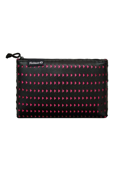 Pelikan Pencil Case Etui Lasercut, Color Black/Pink, Material Fabric, Dimensions 16x3.5x21.5 cm