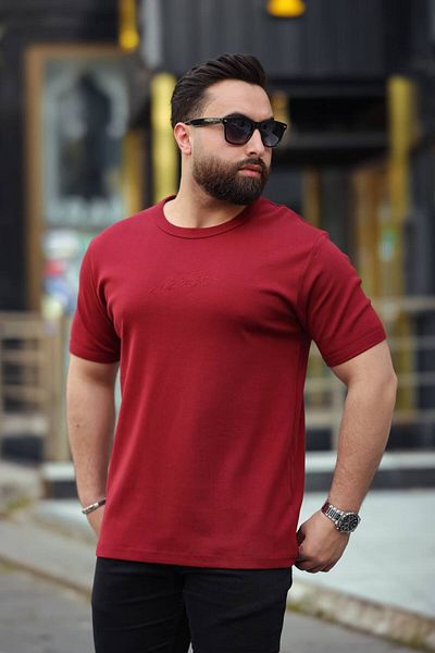 STOCX Men's Slim Fit Crew Neck T-Shirt with Embroidery Detail