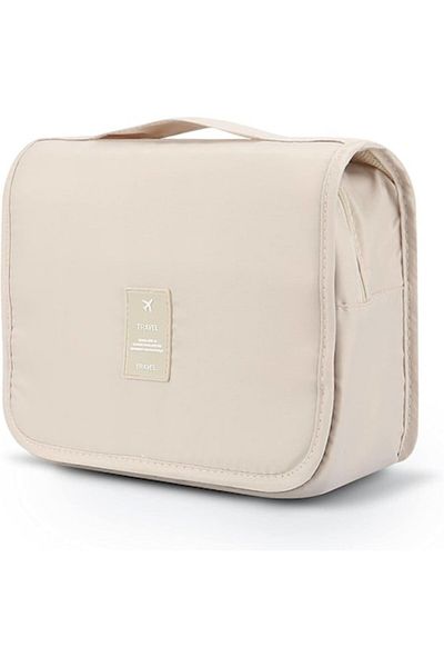 dalip Cosmetic Storage and Travel Bag with Spacious Compartments, 21.5x24x8cm, Beige