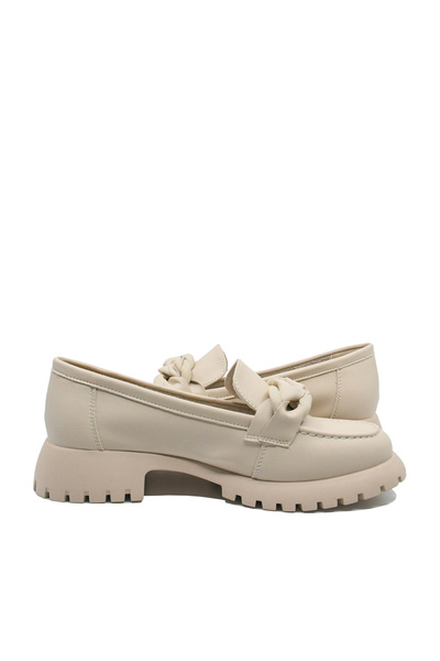 PASS Collection Mocasini damă din colecția Pass cu platformă, piele bej