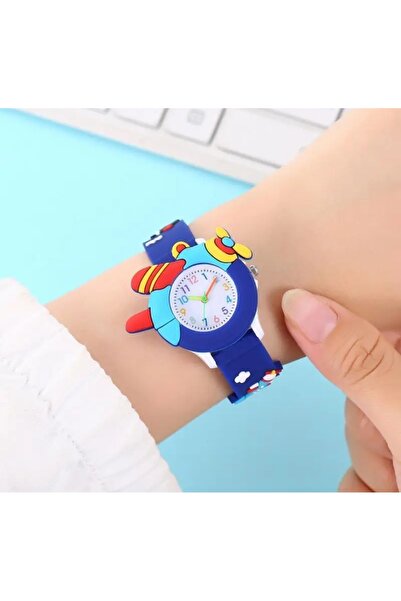 BBS "Colorful Children's Wristwatch with Airplane Figure – Fun Design, Soft S...