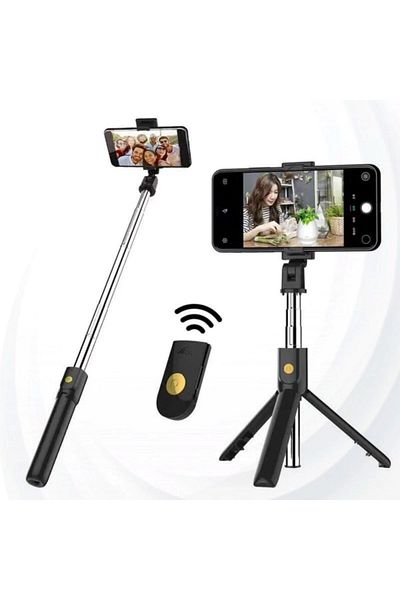Generic K07 Integrated Tripod Wireless Selfie Stick for Smart Phone Black