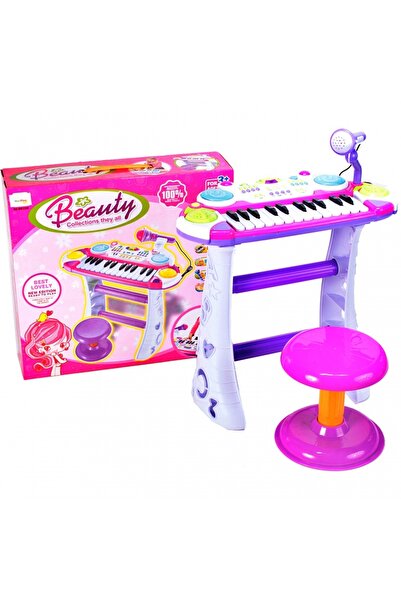 LikeSmart Set Complet Muzical Copii cu Orga Electronica Microfon, Tobe si Scaunel, "ISP Beautiful Piano Singer