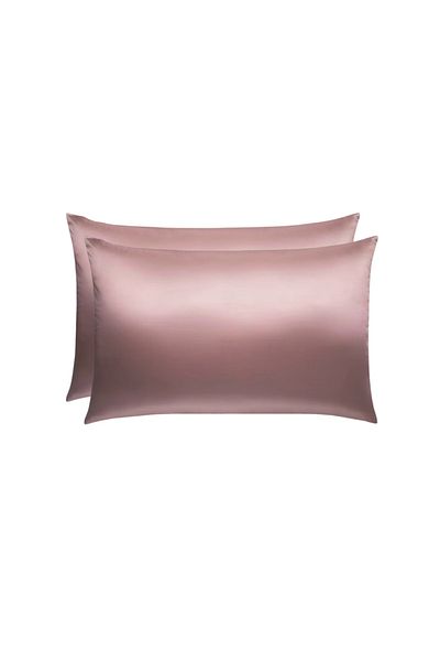 WaltStore Set 2 Fete de Perna din Matase Naturala, cu fermoar, Mulberry Silk 22 Momme, Rose Gold 50 x 70