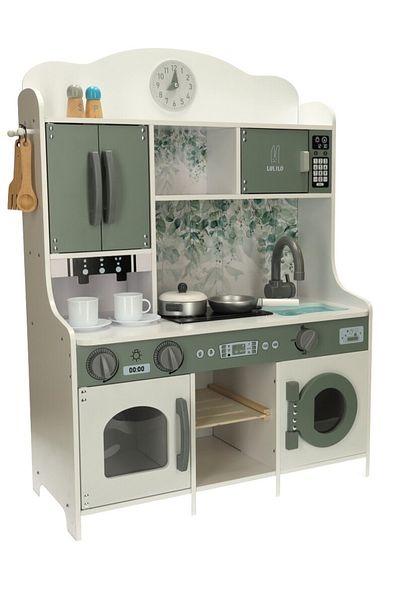LikeSmart Bucatarie din lemn , fara margini ascutite "ISP Lulilo Kitchen ", 85 CM Inaltime, Espressor,