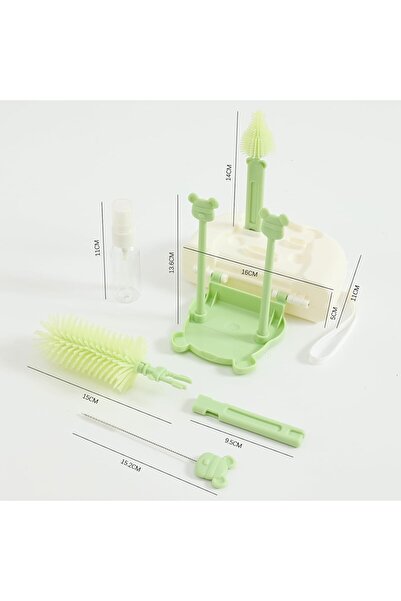 Flippy Σετ Πλυντηρίου/Στεγνωτηρίου Μπιμπερόν, Flippy, Φορητό, Βουρτσάκια Σιλικόνης, Μπουκάλια, Καλαμάκια, Πράσινο