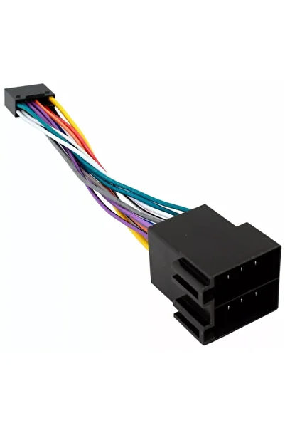 dalip Cablu conector auto cu mufă ISO la 2 DIN, 14 pini, multicolor