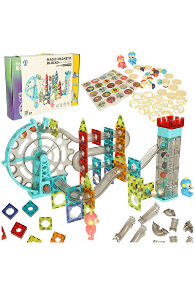 Ikonka Magnetic, Electric and Sound Educational and Creative Set with 118 Pieces, Ball Track, "LikeSmart Magic Ma