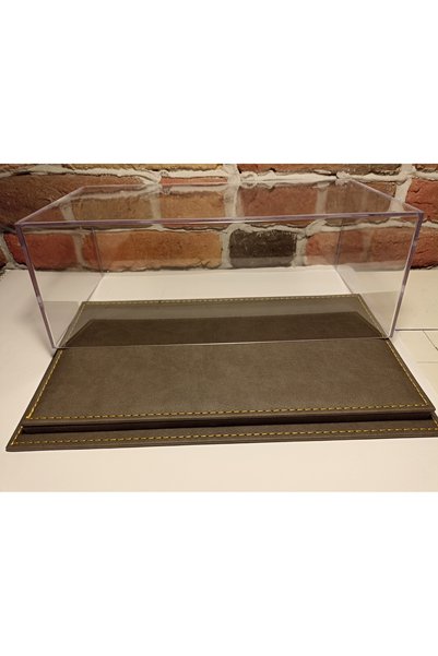 diamond hobby pleksi sergi kutusu case:1/18 ölçek model araçlar için deri tabanlı