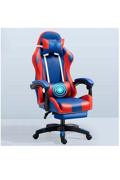 COOYA Gaming Chair with Footrest Ergonomic Massage Height & Angles Adjustable Reclining Gamer Chair