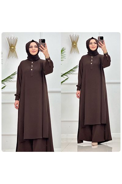 VALENS BOUTİQUE Women's Hijab Set 2 Piece Tunic & Pants Set