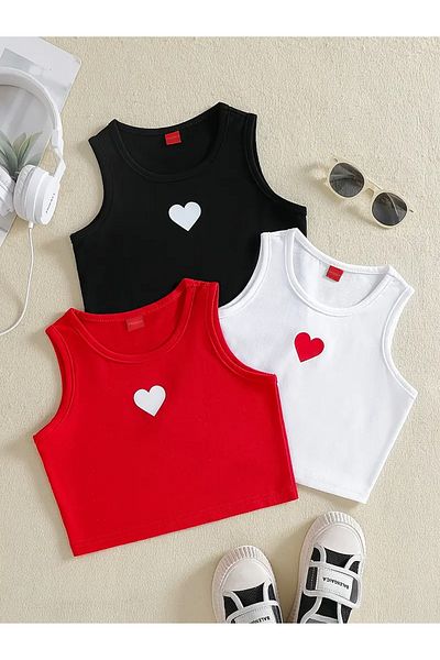 c.c.l. coccolin kids baby clup Girl's 3 Pack Heart Printed Blouse Cotton Combed