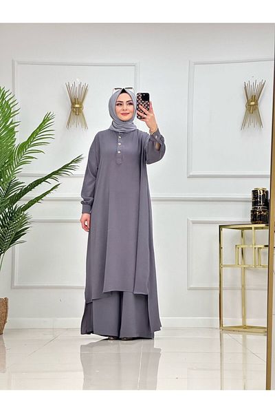 VALENS BOUTİQUE Women's Hijab Set 2 Piece Tunic & Pants Set