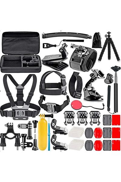 OEM Kit Set Accesorii Elementare Camera GoPro 13 12 11 10 9 8 7 6 5 4 3 2 1, Geanta, ham, adaptoare, plu