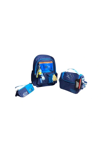 Mikro MUGGLE MU-2025 DEEP BLUE 3 BÖLMELİ SIRT ÇANTASI - BESLENME ÇANTASI - KA...