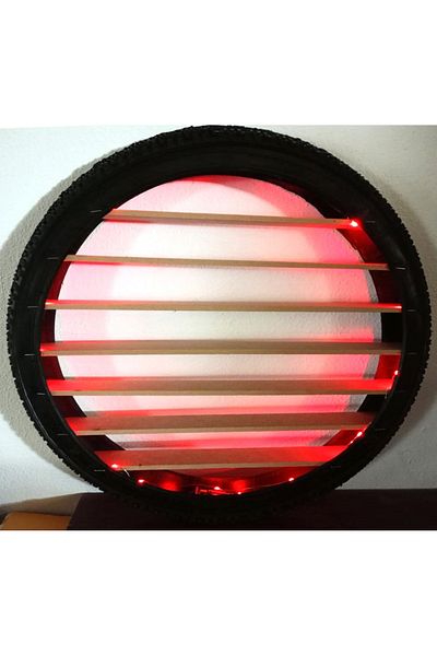 Wooden Factory Red Light Wheel Wall Shelf - Car Wall Shelf