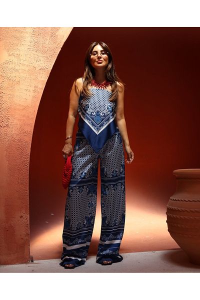 My Blog Blue Bunbury Blouse Pants Suit - 907247