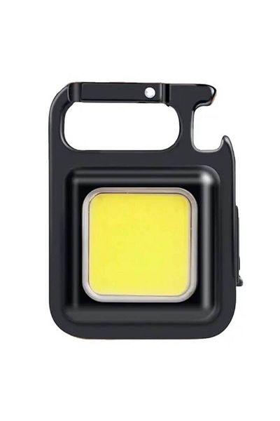 UIQ LED COB Keychain Flashlight with Micro-USB Charging, Two Intensity Levels, 6W, Black
