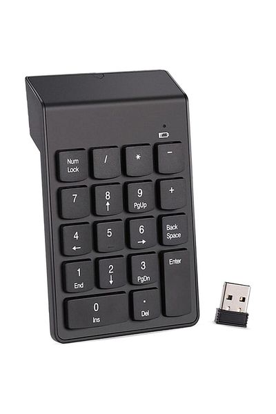 dalip Tastatură numerică wireless, conector USB, 14x8.5cm, neagră
