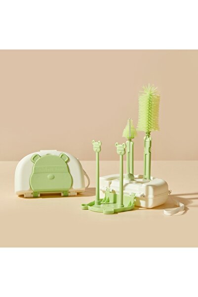 Flippy Σετ Πλυντηρίου/Στεγνωτηρίου Μπιμπερόν, Flippy, Φορητό, Βουρτσάκια Σιλικόνης, Μπουκάλια, Καλαμάκια, Πράσινο