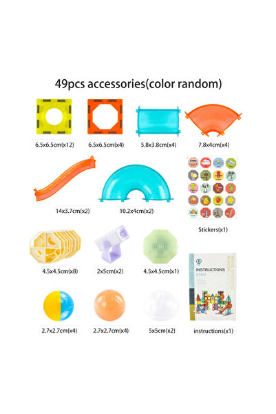 İSP Educational and Creative Magnetic Luminous Set, with 49 Pieces, Ball Track, "LikeSmart Light Magnetic World"