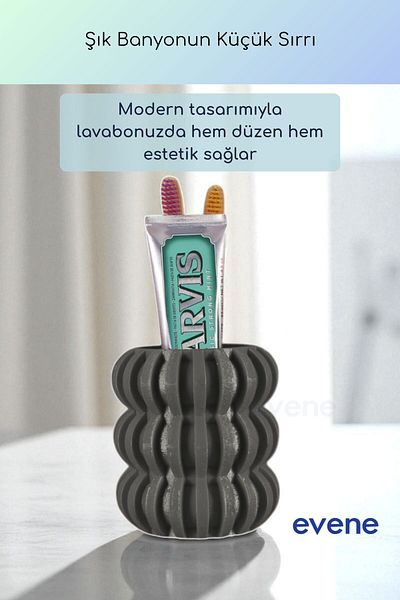Evene Θήκη οδοντόβουρτσας Βάση οδοντόβουρτσας Βάση οδοντόβουρτσας Σκούρο γκρι Χρώμα Μοντέλο 75