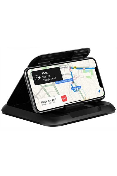 dalip Suport auto universal pentru telefon, pentru bord, lățime maximă telefon 9,5 cm, negru