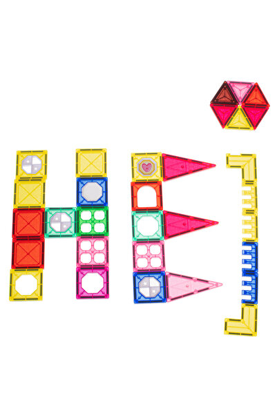 İSP "Likesmart Magnet Train" magnetic construction set, 72 pieces, different shapes, built creatively