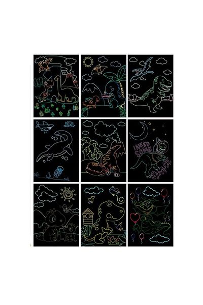 Flippy Set de 9 cărți razuibile, Flippy, cărți razuibile artistice, multicolore