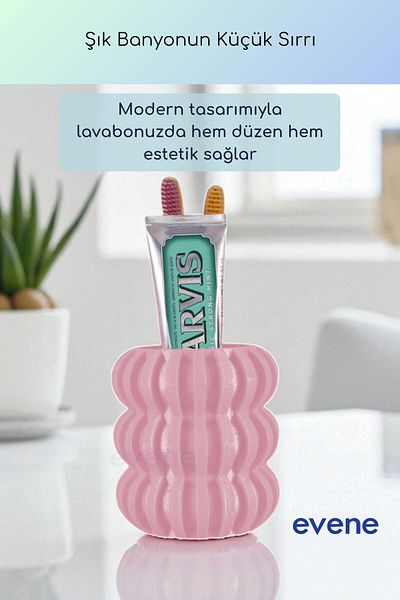 Evene Θήκη οδοντόβουρτσας Βάση οδοντόβουρτσας Βάση οδοντόβουρτσας Μαλακό ροζ χρώμα Μοντέλο 75